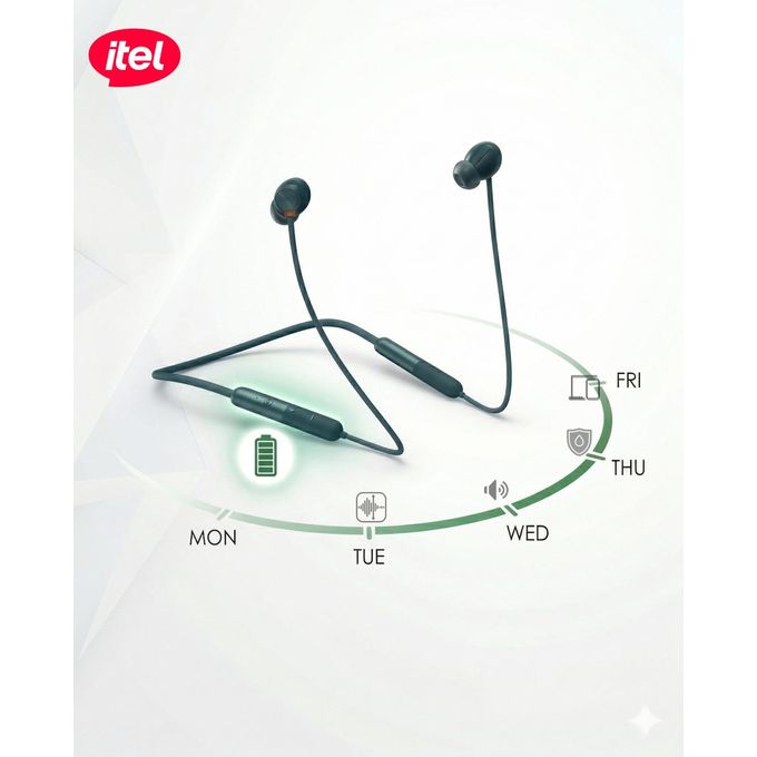 itel N63 Wireless Neckband Headphones