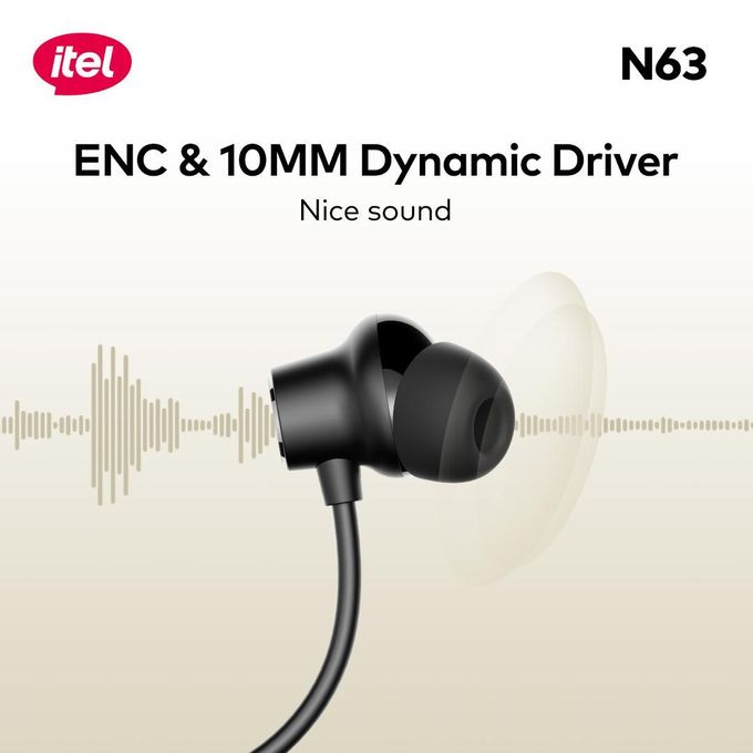 itel N63 Wireless Neckband Headphones