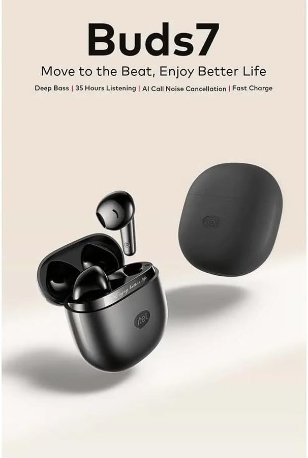 Itel True Wireless Earbuds, Buds 7 - Black