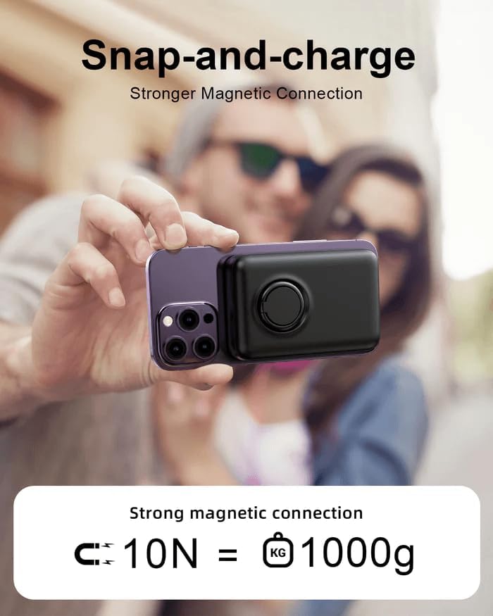 Joyroom W050 20W Magnetic Wireless Power Bank with Ring Holder 10000mAh-Black