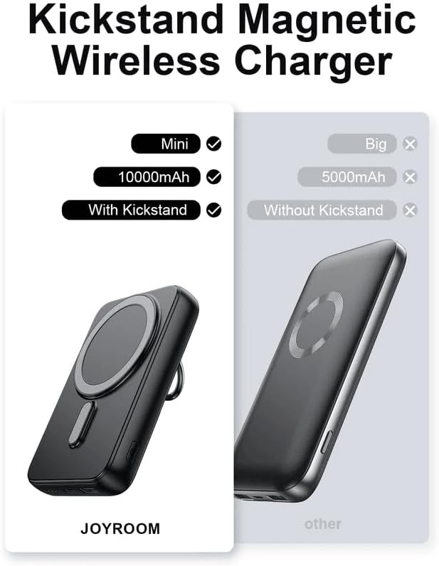 Joyroom W050 20W Magnetic Wireless Power Bank with Ring Holder 10000mAh-Black