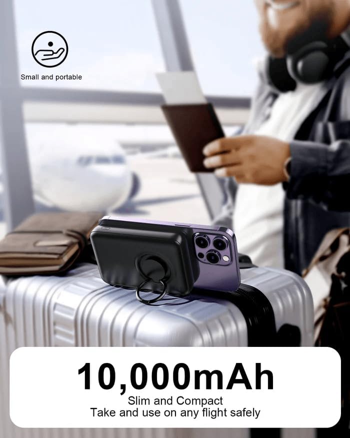 Joyroom W050 20W Magnetic Wireless Power Bank with Ring Holder 10000mAh-Black