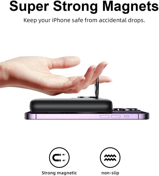 Joyroom W050 20W Magnetic Wireless Power Bank with Ring Holder 10000mAh-Black