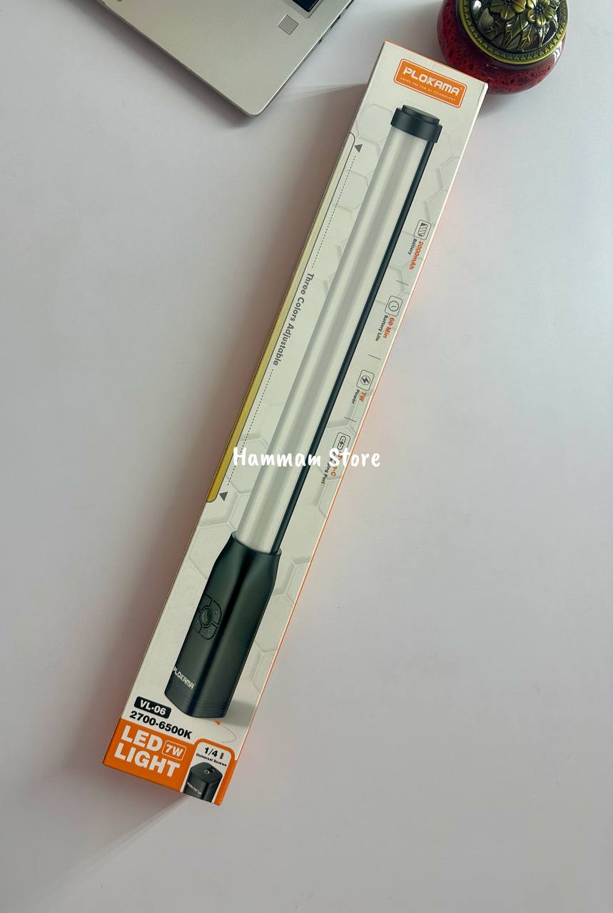 Plokama VL-06 LED Video Light Wand Stick, 2000mAh Rechargeable, 2700K-6500K Bi-Color