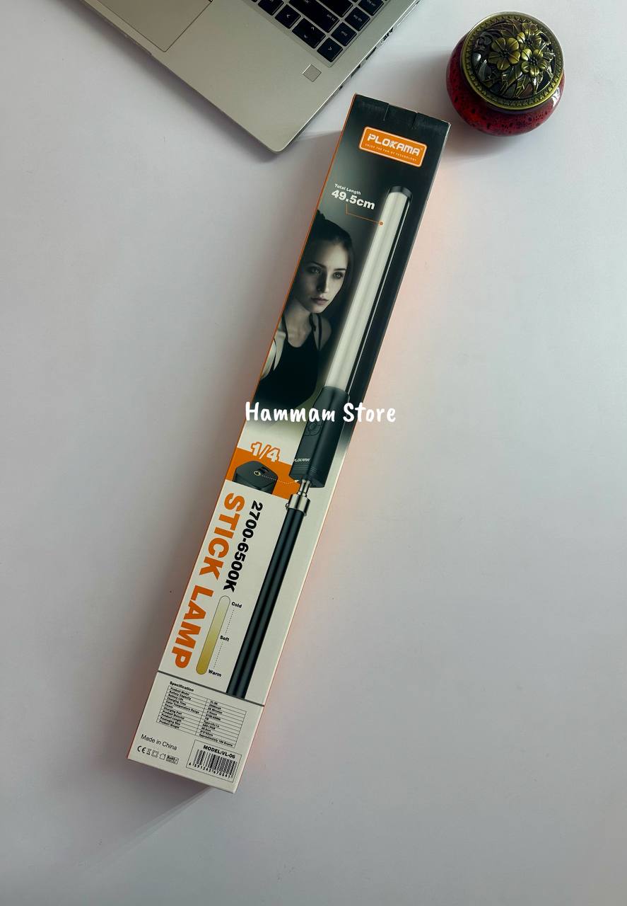 Plokama VL-06 LED Video Light Wand Stick, 2000mAh Rechargeable, 2700K-6500K Bi-Color
