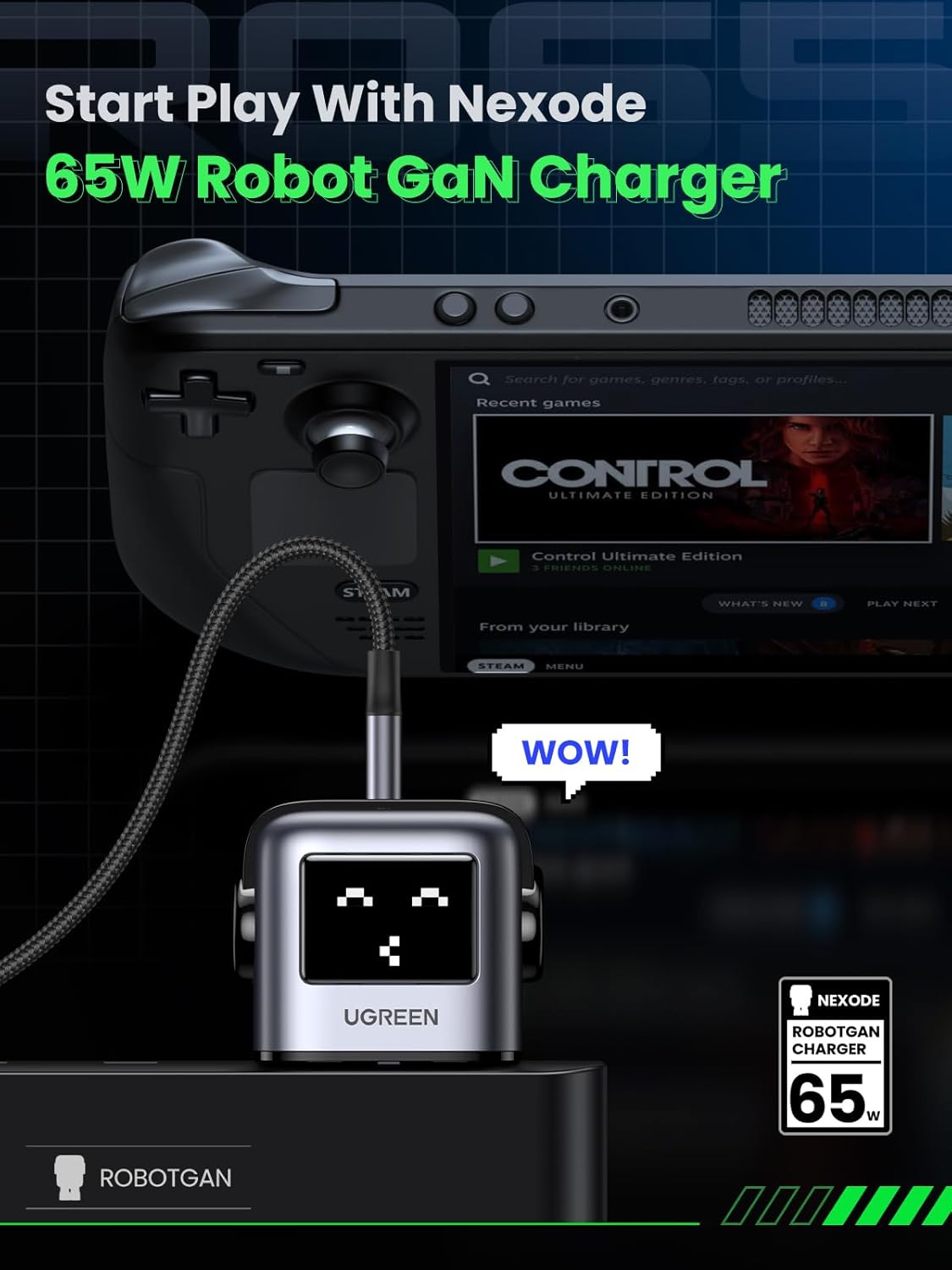 Ugreen Nexode CD361, 65W, RG 3-Port Gan Fast Charger