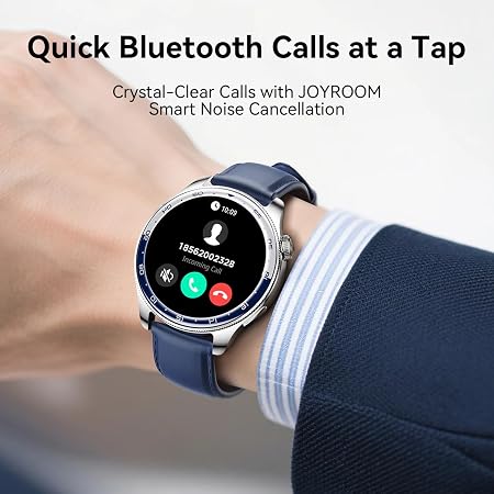 Joyroom JR-FC3 Classic Smart Watch with Bluetooth Calling (Answer/Make Call), 1.43" HD Display, 24/7 Health Monitor (Heart Rate, SpO2), 100+ Sports Modes, IP68 Waterproof
