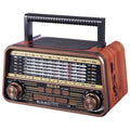 Meier M-1939BT Portable 3-Band Am FM Sw Radio, TF Card and MP3 Player, Rechargeable Speakers Bluetooth Retro Design