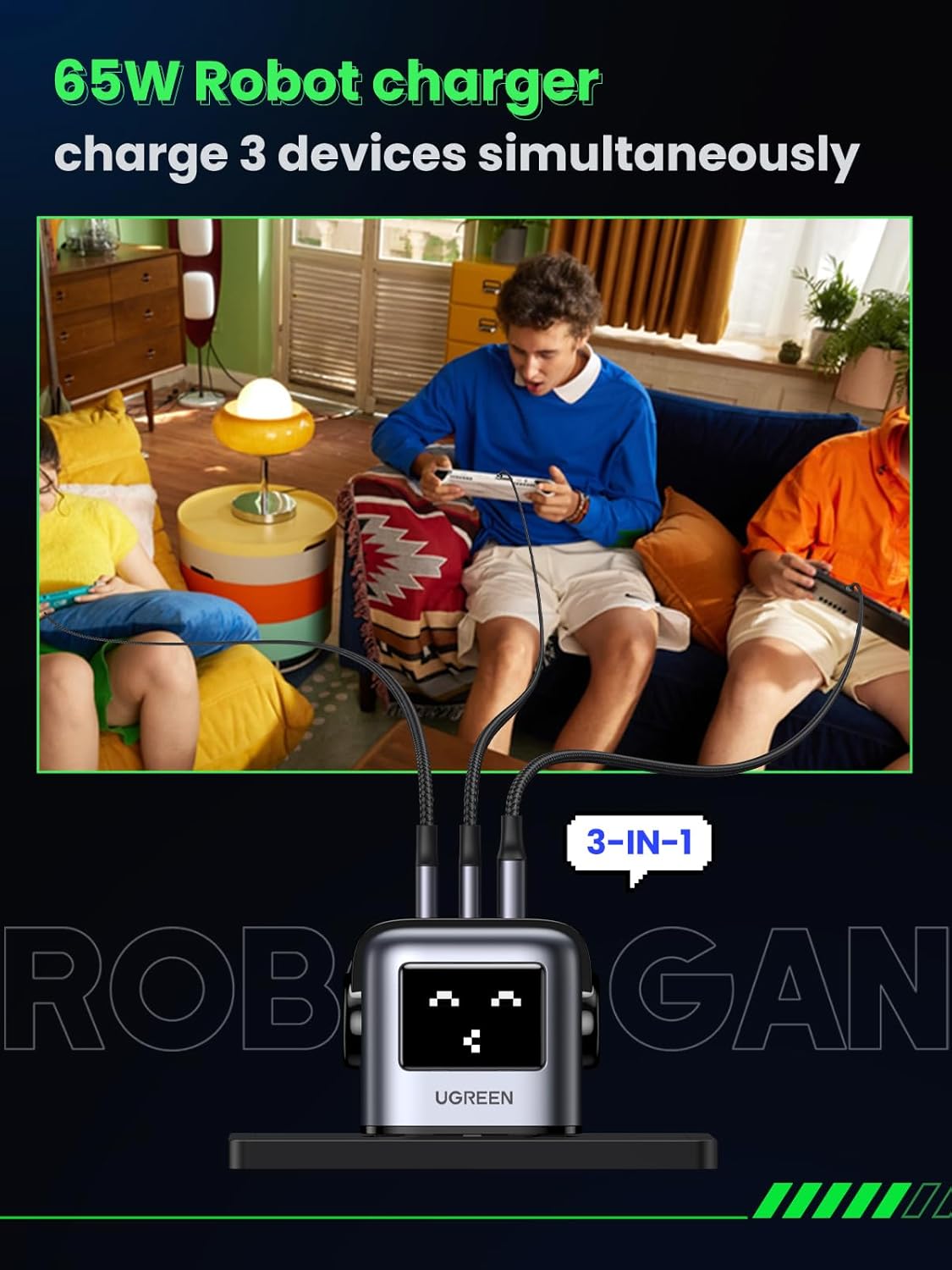 Ugreen Nexode CD361, 65W, RG 3-Port Gan Fast Charger