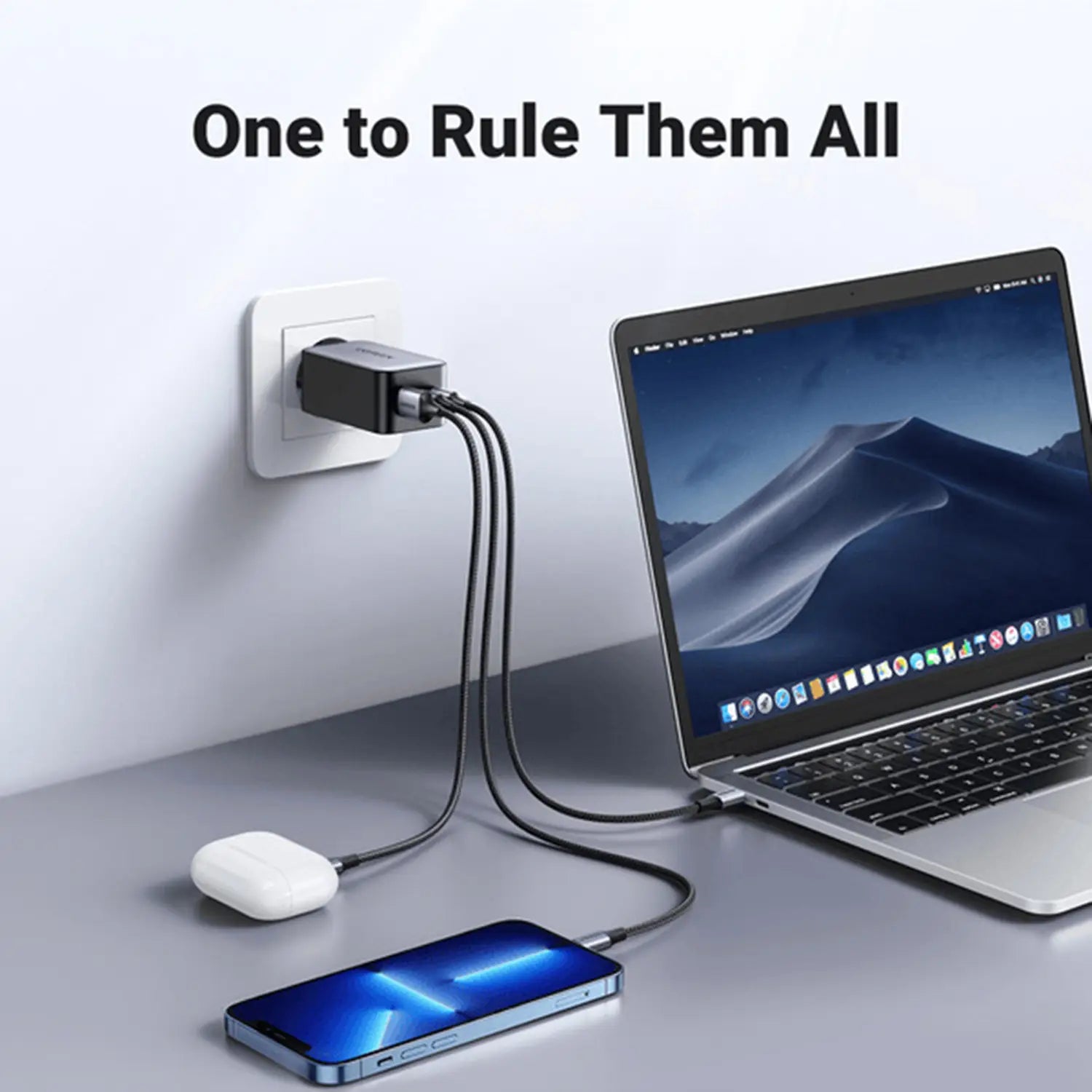 Ugreen USB A/C Wallcharger Nexode Dual C1xUSB-A, 65W, GaN, -CD244