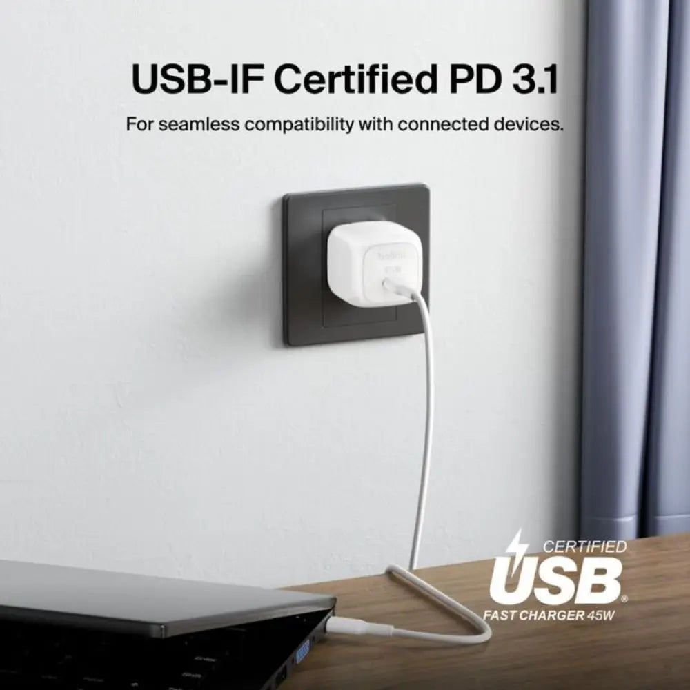 Belkin Wall Charger USB-C GAN 45W PPS - White