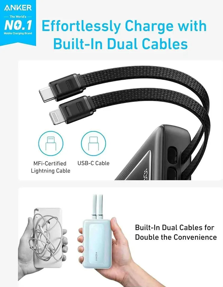 Anker Zolo Power Bank, 30W, 20000mAh, Digital Display, Black, A1681611