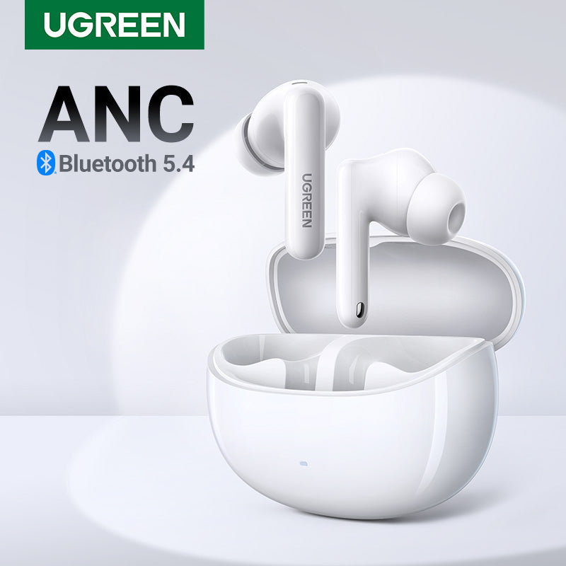 UGREEN HiTune T3 Pro Bluetooth 5.4 Earbuds, Active Noise Cancellation Earphones, 4 Mics ENC Clear Call Headsets, 30H Playtime USB C Fast Charging, IPX5 Waterproof, Customised APP 2 Devices Connection