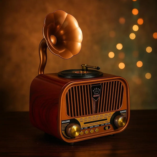 Portable AM/FM 1319 Meier radio features Bluetooth connectivity, charging capabilities, TF card support, AUX and USB inputs, and functions as an MP3 player. Model: M-1319BT